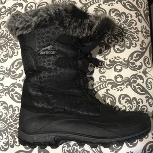 Arctic Cat snowmobile boots with pull laces sz10